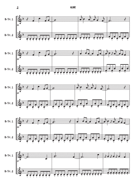 Alone Trumpet Duet Page 2