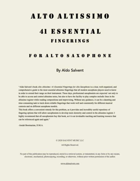 Alto Altissimo 41 Essential Fingerings For Alto Saxophone Page 2