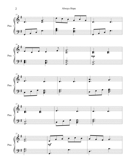 Always Hope Easy Piano Page 2