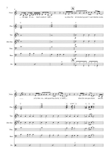 Always Remember Us This Way 3 Horn Jazz Combo Female Vocal Version Page 2