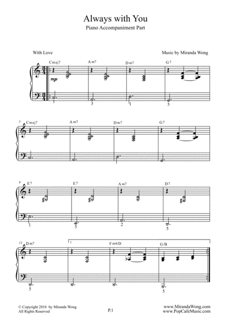 Always With You Easy Violin And Piano In C Key With Chords Page 2