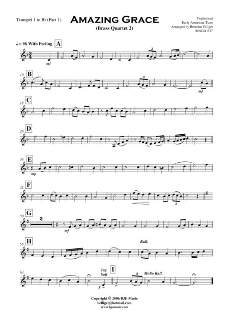 Amazing Grace Brass Quartet No 2 Score And Parts Pdf Page 2
