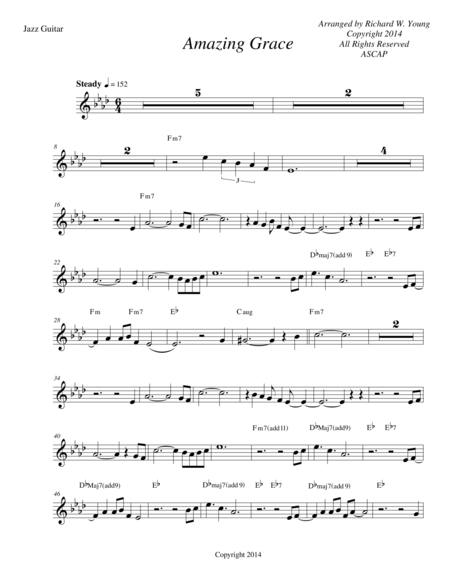 Amazing Grace Contemporary Jazz Guitar Page 2