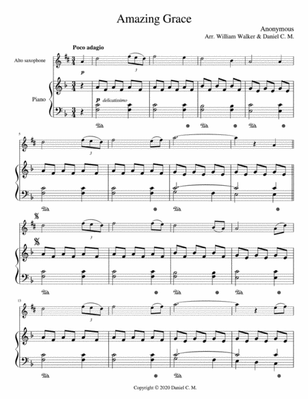 Amazing Grace For Alto Saxophone And Piano Page 2