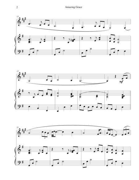 Amazing Grace For Bb Clarinet And Piano Page 2