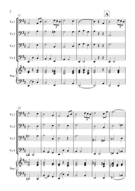 Amazing Grace For Cello Quartet Page 2