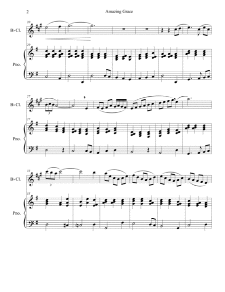 Amazing Grace For Clarinet And Piano Page 2