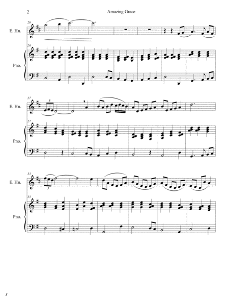 Amazing Grace For English Horn And Piano Page 2