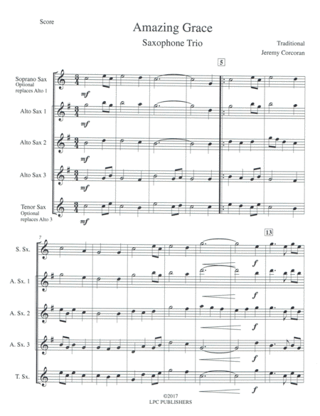 Amazing Grace For Saxophone Trio Page 2