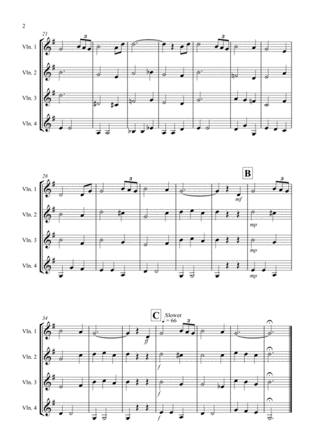 Amazing Grace For Violin Quartet Page 2