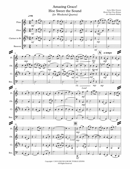 Amazing Grace How Sweet The Sound For Woodwind Quartet Page 2