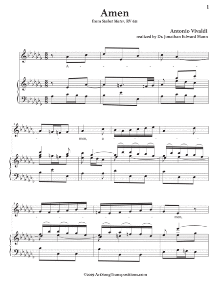 Amen Transposed To A Flat Minor Page 2