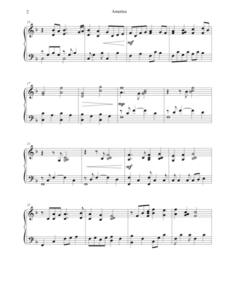 America A Patriotic Piano Solo For Memorial Day Or Independence Day Page 2