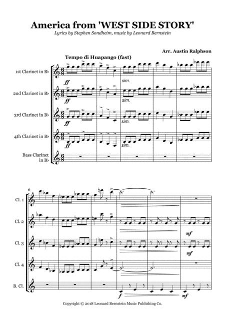America From West Side Story Clarinet Quintet Page 2