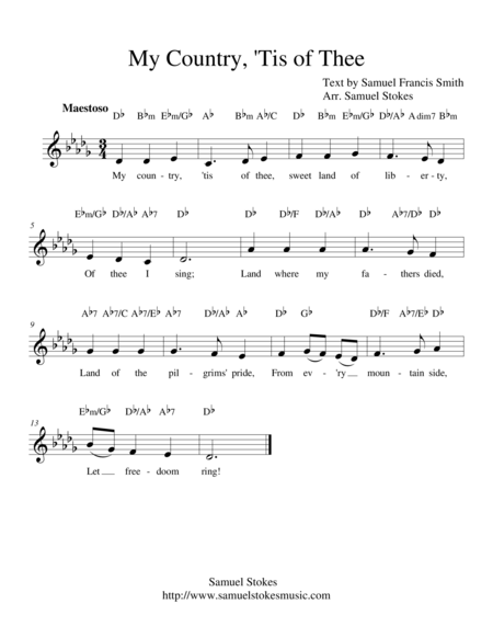 America My Country Tis Of Thee Lead Sheets In All Keys Page 2