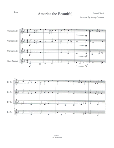 America The Beautiful For Clarinet Quartet Page 2