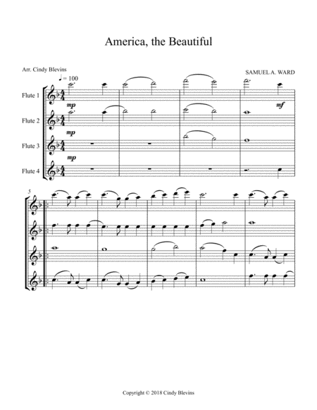 America The Beautiful For Flute Quartet Page 2
