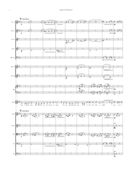 America The Beautiful For Solo Voice Choir And Full Orchestra Page 2