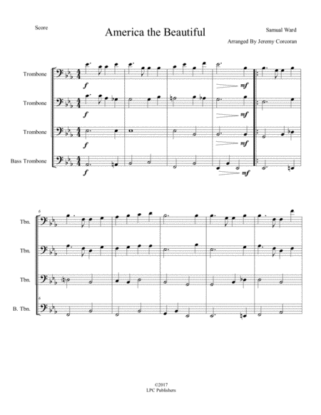 America The Beautiful For Trombone Quartet Page 2