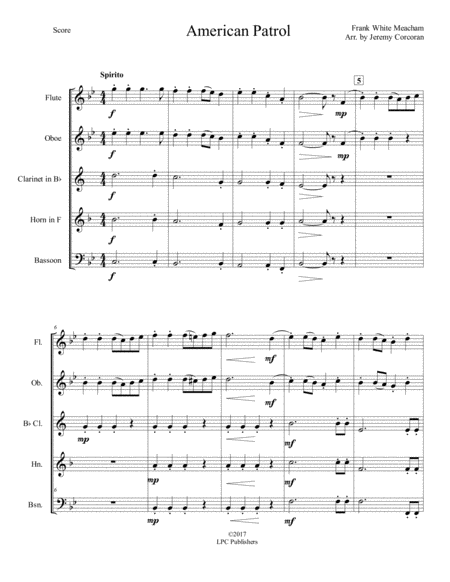 American Patrol For Woodwind Quintet Page 2