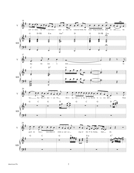 American Pie Arranged For 9 Piece Horn Band Page 2