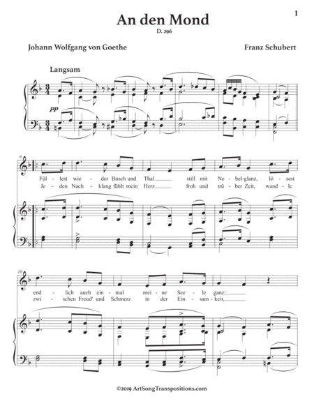 An Den Mond D 296 Transposed To F Major Page 2