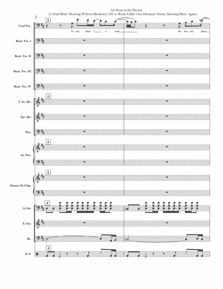 An Hour In The Shower A Hard Risin Morning Without Breakfast Off To Work Fallin Out Dreamin Home Morning Blues Again Chicago Full Score Set Of Parts Page 2