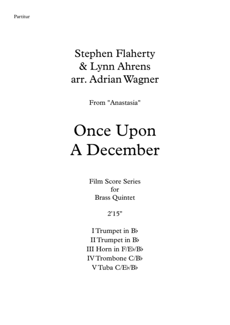 Anastasia Once Upon A December Stephen Flaherty Brass Quintet Arr Adrian Wagner Page 2