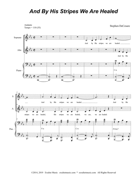 And By His Stripes We Are Healed Duet For Soprano And Alto Solo Page 2