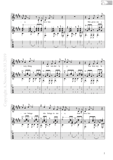 And I Love Her Sheet Music For Vocals And Guitar Page 2