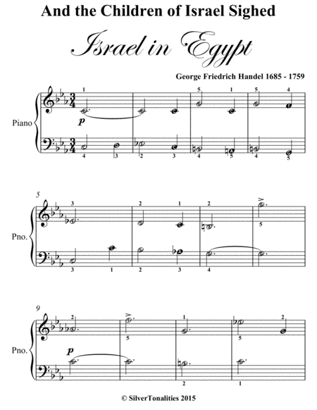 And The Children Of Israel Sighed Israel In Egypt Easiest Piano Sheet Music Page 2