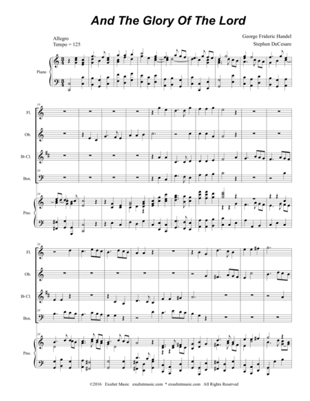 And The Glory Of The Lord For Woodwind Quartet Page 2