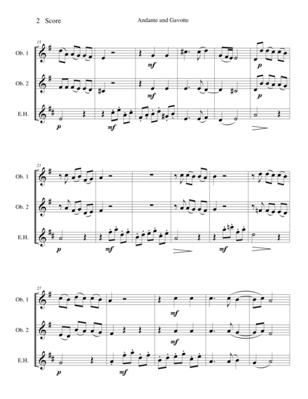 Andante And Gavotte By William Boyce For Oboe Trio Page 2