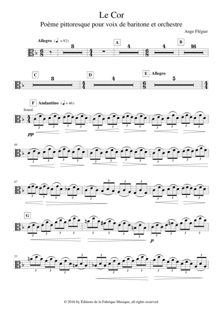 Ange Flgier Le Cor For Bass Voice And Orchestra Viola Part Page 2