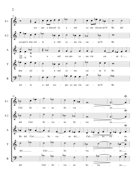 Angel Dal Ciel Disceso Sacred Motet For Choir Ssatb A Cappella Page 2