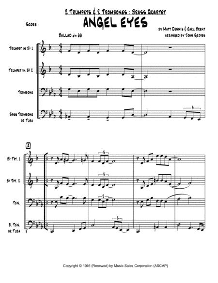 Angel Eyes 2 Trumpet 2 Trombone Brass Quartet Page 2