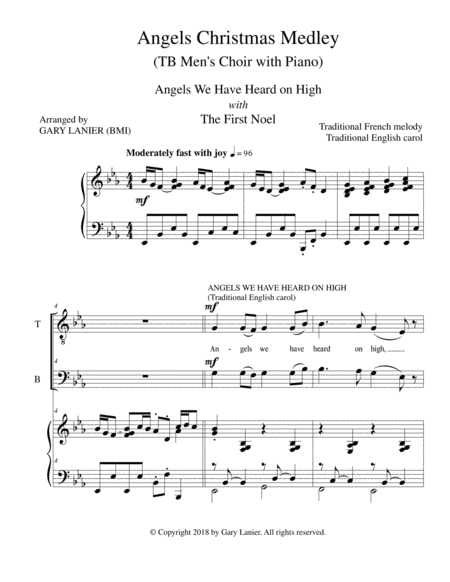 Angels Christmas Medley Tb Mens Choir With Piano Page 2