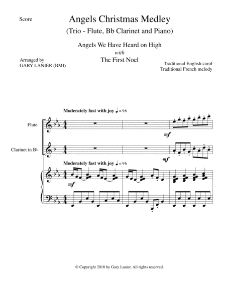 Angels Christmas Medley Trio For Flute Bb Clarinet And Piano Page 2