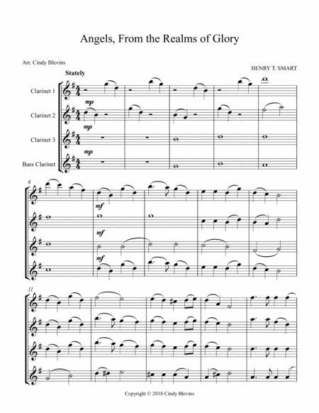 Angels From The Realms Of Glory For Clarinet Quartet With Bass Clarinet Page 2