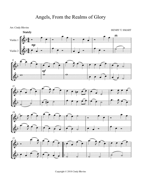 Angels From The Realms Of Glory For Violin Duet Page 2