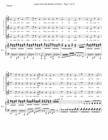 Angels From The Realms Of Glory Soprano Trio With Satb And Piano Page 2
