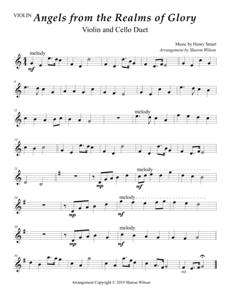 Angels From The Realms Of Glory Violin And Cello Duet Page 2