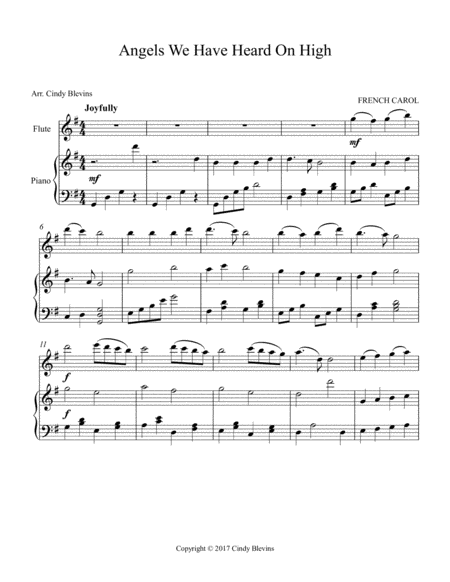 Angels We Have Heard On High Arranged For Piano And Flute Page 2