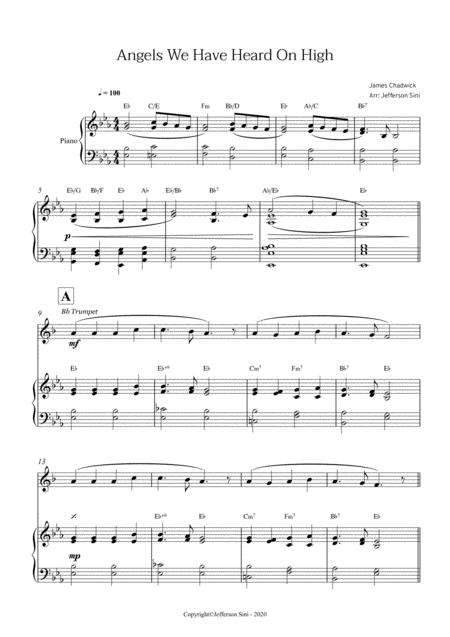 Angels We Have Heard On High For Bb Trumpet Piano And Chords Page 2