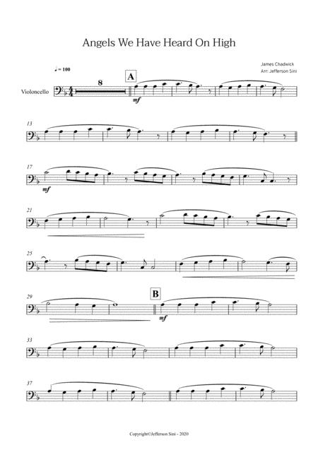 Angels We Have Heard On High For Cello Piano Cello Part Page 2