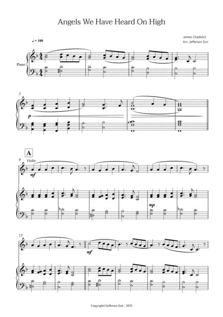 Angels We Have Heard On High For Violin Piano Page 2