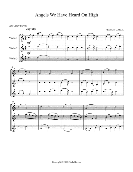 Angels We Have Heard On High For Violin Trio Page 2