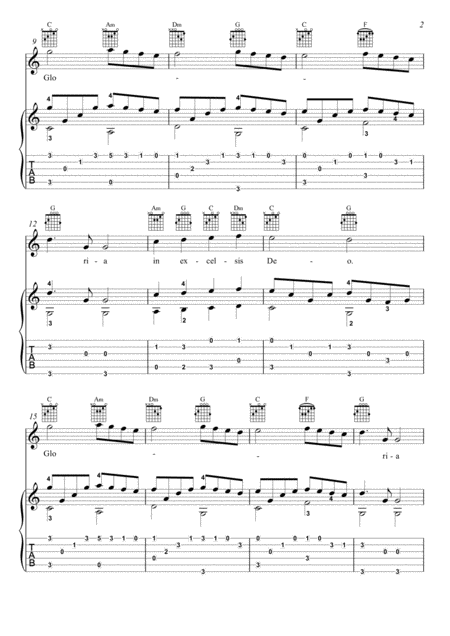 Angels We Have Heard On High Guitar Fingerstyle Page 2