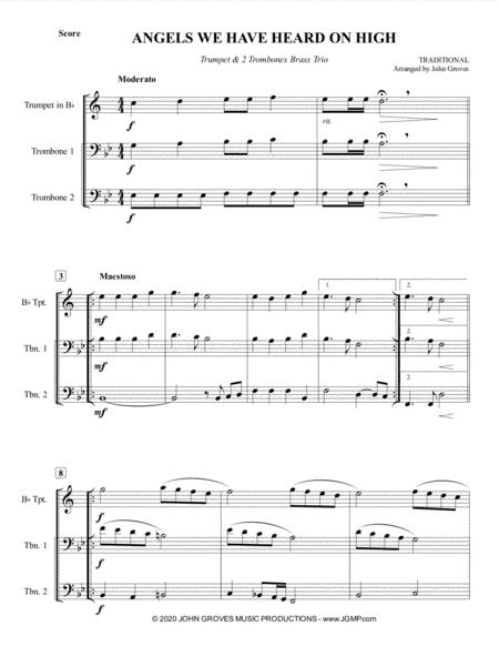 Angels We Have Heard On High Trumpet 2 Trombone Brass Trio Page 2