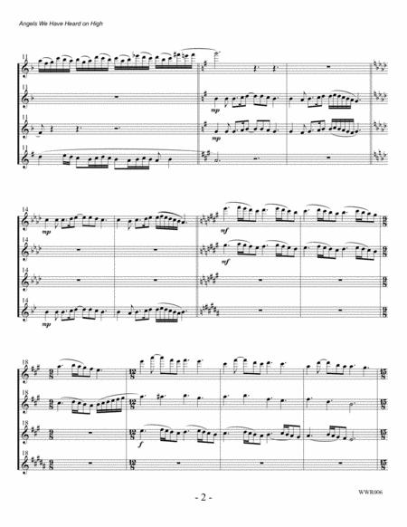 Angels We Have Heard On High Woodwind Quartet 2 Flutes Oboe Clarinet Page 2